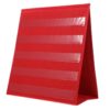SHINEOFI Triangular Stand Desktop Pocket Chart for Classroom and Office Use, Red Double-Sided Card Display with Multiple Slots, Stable Support and Sturdy Design, for Homework and Teaching