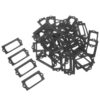 SHINYPASING 40pcs Metal Label Holder for Cabinet Drawer, Vintage Iron Name Card Holder for Wooden Drawer Box and Storage Bin, Dark Frame for Office and Library, Resists Wear and Tear Viewing