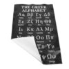 SHINYPASING Greek Alphabet Educational Chart 23.6x15.8 Inches Canvas Poster Black Vintage Style on Canvas Material for Science Classroom or Student Room Wall Art