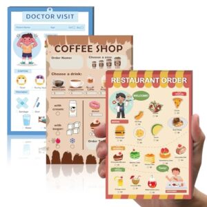 SHIQIKEJIPTY Kids Pretend Play Notepads 4X6 In Pretend Play Notebooks Playtime Notepads Variety Role Play Game Accessories Pages Each for Kids Toddlers 3-5(3,Colored)