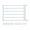 Short Dog Gate Expandable Adjustable Metal Pet Gate for Small Dogs, Step Over Indoor Puppy Gate for Doorway Stair Window Kitchen, Carbon Steel & ABS Frame (White M)