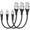 Short USB C Cable 1FT USB A to USB C Cable 3A Type C Fast Charging 3Pack