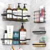 Shower Caddy 5 Packs,Showers Shelf,Bathroom Shelves,Bath Racks For Inside Wet Room,Shower Organizer,Bathhouses Shelves,Adhesive Showering Organizer For Home Decor Or Restrooms Storage,No Drilling