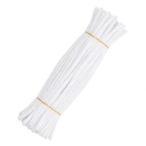 shuielai 100 Pieces White Pipe Cleaners Chenille Stems, Flexible Bendable Craft Stems for DIY Arts Crafts Decorations Creative Projects