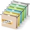 SHUTEX Plastic Hanging File Folder, 12 Pack, Letter Size, Pastel Colors