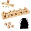 Shut The Box Game 2 Player, Wooden Table Dice Game 12 Numbers Travel Games