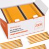 Shuttle Art 2000 Pack #2 HB Pencils Pre-Sharpened, Bulk Pencils with Erasers