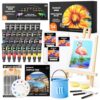 Shuttle Art 54 Pack Acrylic Paint Set, Acrylic Painting Set with 30 Colors Acrylic Paint, Wooden Easel, Painting Canvas, Paint Brushes, Palette, Art Painting Supplies for Kids Adults Beginner Artists