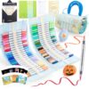 Shuttle Art 96 Colors Dual Tone Acrylic Paint Markers, 48 Pack Automatic Ink Control Brush Tip Pens for Rock Painting, Ceramic, Wood, Canvas, Glass, Stone, Fabric, Card Making, DIY Crafts