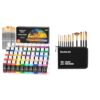 Shuttle Art Acrylic Paint and PaintBrush Bundle, 50 Colors Acrylic Paint and 12 PCS Brush with Case