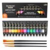 Shuttle Art Acrylic Paint Set, 15 x 12ml Tubes Artist Quality Non Toxic Rich Pigments Colors Perfect for Kids Adults Beginners Artists Painting on Canvas Wood Clay Fabric Ceramic Crafts
