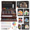 Shuttle Art Deluxe Gift Art Kit, 202-Piece Wooden Art Supplies Set with 4 Drawing Pads, Canvases, Coloring Sheets, Acrylic Paint, Crayons, Oil Pastels, Colored Pencils for Kids