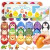Shuttle Art Egg Crayons for Toddlers 1-3, 18 Colors Palm-Grasp Jumbo Crayons with Coloring Book, Washable & Mess-Free Art Supplies & Gifts for Boys and Girls
