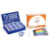 Shuttle Art Erasers and Mechanical Pencils Bundle, Set of 72 Pack Premium White Erasers Bulk + 84 Pack Bulk Mechanical Pencils