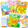 Shuttle Art Paint with Water Coloring Book for Kids, Pack of 4, 100 Sheets Watercolor Paint Set for Kids Ages 3-5, 4-8, Mess Free Travel Art Supplies, Birthday Christmas Craft Gift