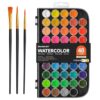 Shuttle Art Watercolor Paint Set, 48 Colors Watercolor Paint Pan Set with 3 Paint Brushes for Beginners, Artists, Kids & Adults for Painting, Journaling, Calligraphy Practice