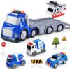 ShyLizard Toddlers Truck Toys,Boy Toys Gifts for 1 2 3 Years Old,5 in 1 City Police Transport Truck with Lights & Sounds,Ideal Birthday for Baby Toddler 12-18M+
