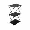 SiaBiced Folding Storage Rack Camping Shelf Organizer Stand Unit With 3 Tier Layers And Steel Frame Oxford For Outdoor Gear Sorting And Pantry Use picnic, Without Bag