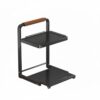 SiaBiced Rice Cooker Shelf Appliance Rack Organizer Stand Storage With 2 Tier Pull Out Adjustable Height Carbon Steel Heat Resistant L Shaped Frame suitable, Black, 2-Tier