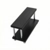 SiaBiced Small Shelf Two Tier Tabletop Organizer Countertop Rack Vanity Stand with Adjustable Feet and Metal Frame Suitable for Home Storage Office, Black, Large