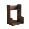 SiaBiced Step Bookshelf Wooden Desktop Bookshelf Desk Shelf Tabletop Book Stand Two Tier Storage Compact Organizer Warm Wood Finish Burnt Paulownia Wood