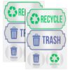 Sibba 8 Pcs Premium Trash & Recycling Stickers for Bins, Recycle Stickers