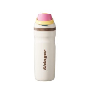 Sidagar 20 oz Water Bottle with Built-In Straw and Spout Lid, Vacuum Insulated Stainless Steel Tumbler, Keep Cold 24H, Wide Mouth Travel Coffee Cup for Women,White