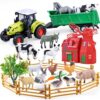 SIENON 26pcs Farm Figures Toys, Realistic Mini Barn Animal Figurines, Tractor, Windmill and Fence Playset for Kids Toddlers Educational Christmas Birthday Cake Decoration Party Favors