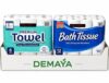 Signature Premium Paper Towel 6 Rolls and Bath Tissue 12 Rolls By DEMAYA