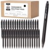 Sikao Black Pens Bulk, 60-Pack Durawrite Retractable Ballpoint Pens