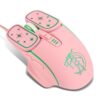 Silent Pink Wired RGB Mouse 7200DPI Ergonomic Gaming Office Mouse for Girls