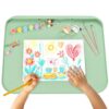 Silicone Art Mat for Crafts, 19.7" x 15.7" Painting Mat for Kids with Raised Sides, Non-Slip Surface for Resin, Clay, Play Doh, Jewelry Making DIY Arts & Crafts Creation (Green)