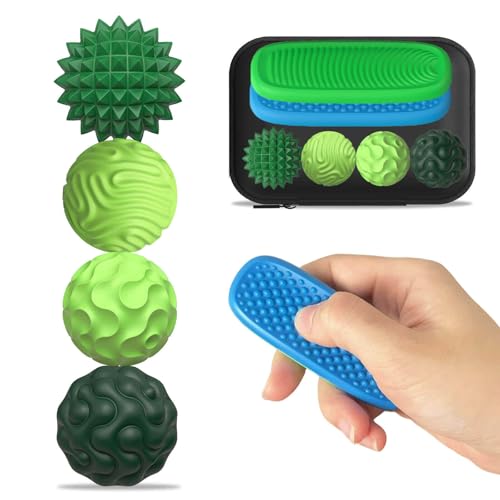 Silicone Magnetic Balls and Sensory Stones Fidget Toys for Adults & Teens, 6 PCS Stress Relief Sensory Toys for Autism ADHD Anxiety, Office Desk Toys, Stocking Stuffers for Adults Teens Gift