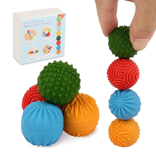 Silicone Magnetic Balls,Fidget Toys,Gift for Teenage , Fun Textures Magnetic Balls Gift fo Novelty Toy for Kids or Adults(4PCS)