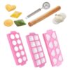 Silicone Ravioli Maker Set, 6 Piece Dumpling Press with Rolling Pin