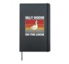 Silly Goose On The Loose Retro Goose Sunglasses Duck Meme Hardcover Journal, Black