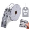 Silver Raffle Tickets Roll | 2000 Metallic Foil Tickets | Ticket Roller for Events Carnivals Entry Class Reward Fundraiser & Prizes