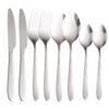 Silverware Set 410 Stainless Steel Round Handle Silver 2 Sets