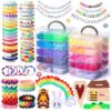 Simetufy 12000Pcs Pony Beads Kit, 48 Colors 6x9mm Kandi Beads Bulk for Friendship Bracelet Making Hair Braiding Kandi Jewelry Key Chains DIY Crafts Valentine's Day Gifts Christmas Gifts (2 Pack)