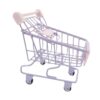 Simhoa Mini Shopping Cart Desktop Organizer Kids Grocery Trolley Iron Material Cute Ornament Suitable for Office Storage Party Decoration Gift Giving, Purple