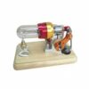 Simhoa Physics Experiment Engine Thermodynamic Engine Model Hot Mechanism Teaching Aid Aluminum Alloy Body with Crystal Glass Cylinder Suitable for Student Learning lab Experiments Desk Ornament