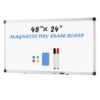 Simple Deluxe Magnetic Dry Erase Board 48" x 24" Whiteboard, 1 Dry Eraser & 2 Multicolor Markers & 4 Magnetic Pins, Silver Reinforced Aluminum Frame for Home, School, Office