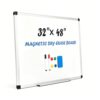Simple Deluxe Magnetic White Board, 48" x 32" Dry Erase Board for wall with Reinforced Aluminum Frame, Wall Board for Office Classroom Home, Includes 1 Eraser, 2 Markers & 4 Magnets