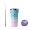 SIMPLE DRINK 30 oz Stainless Steel Insulated Tumbler with Straw and Lid, Double Wall Vacuum Travel Cup, Spill Resistant, Fits Most Cup Holders, for Water, Iced Coffee and Hot Drinks, Mermaid Dream