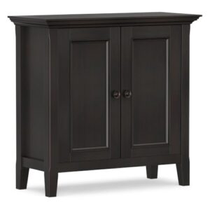 SIMPLIHOME Amherst 37" Wide Solid Wood Cabinet in Hickory Brown