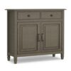 SIMPLIHOME Connaught 40-inch Wide Solid Wood Storage Cabinet in Farmhouse Grey for Entryway, Living Room, Organizer for Hats, Gloves, Shoes, Keys, Slim Design, Traditional Style