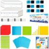 Simply Magic 12-Pack Double-Sided Dry Erase Number Line White Boards. & 131 PCS Jumbo Magnetic Base Ten Blocks