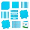 Simply magic 131+4 PCS Jumbo Blue Magnetic Base Ten Blocks for Math + Headings - Math Manipulatives, Base 10 Blocks, Place Value Manipulatives Magnets, Counters for Kids, Classroom Must Haves