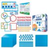 Simply Magic 82 PCS Jumbo Magnetic Number Bonds and Ten Frames Set & 131 PCS Jumbo Blue Base Ten Blocks