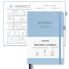SIMSIMY Reading Journal with 104 Book Reviews, Book Journal for Books Lovers & Readers - Review and Track Your Reading Progress, Reading Log Notebook Gift, A5, Blue